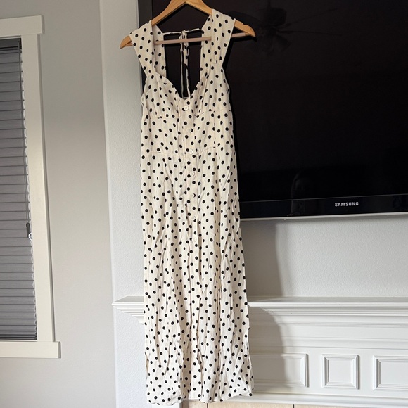 Reformation Tayler Black and White Polka Dot Maxi Dress - Picture 2 of 6